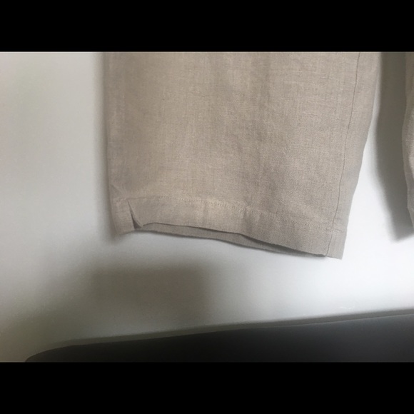 Eileen Fisher Beige Linen Wide Leg Pants, sz. 10 - Picture 6 of 8